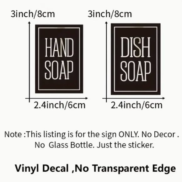 1pc Hand Soap Label Sticker for Dispenser Bottle Decor - Removable Dish Soap Lab - Picture 2 of 3